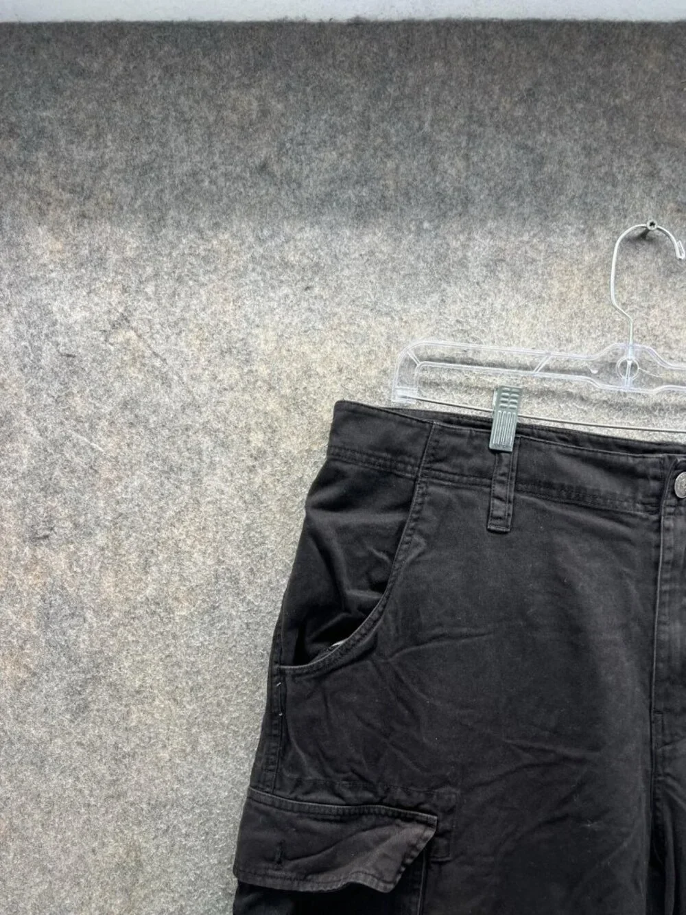 True Religion Shorts Men 38 Black Cargo Flat Front Canvas Casual Pockets Cotton